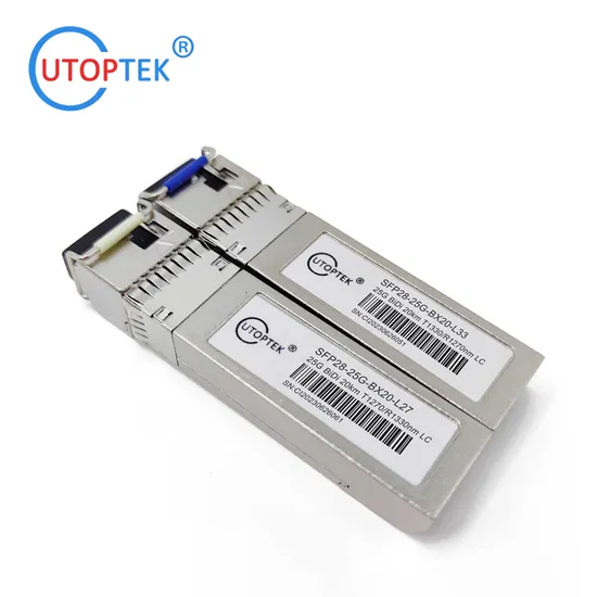 3 Years Warranty 25g SFP28 Bidi 20km 1270/1330nm LC Connector SMF Fiber Optic Module SFP 